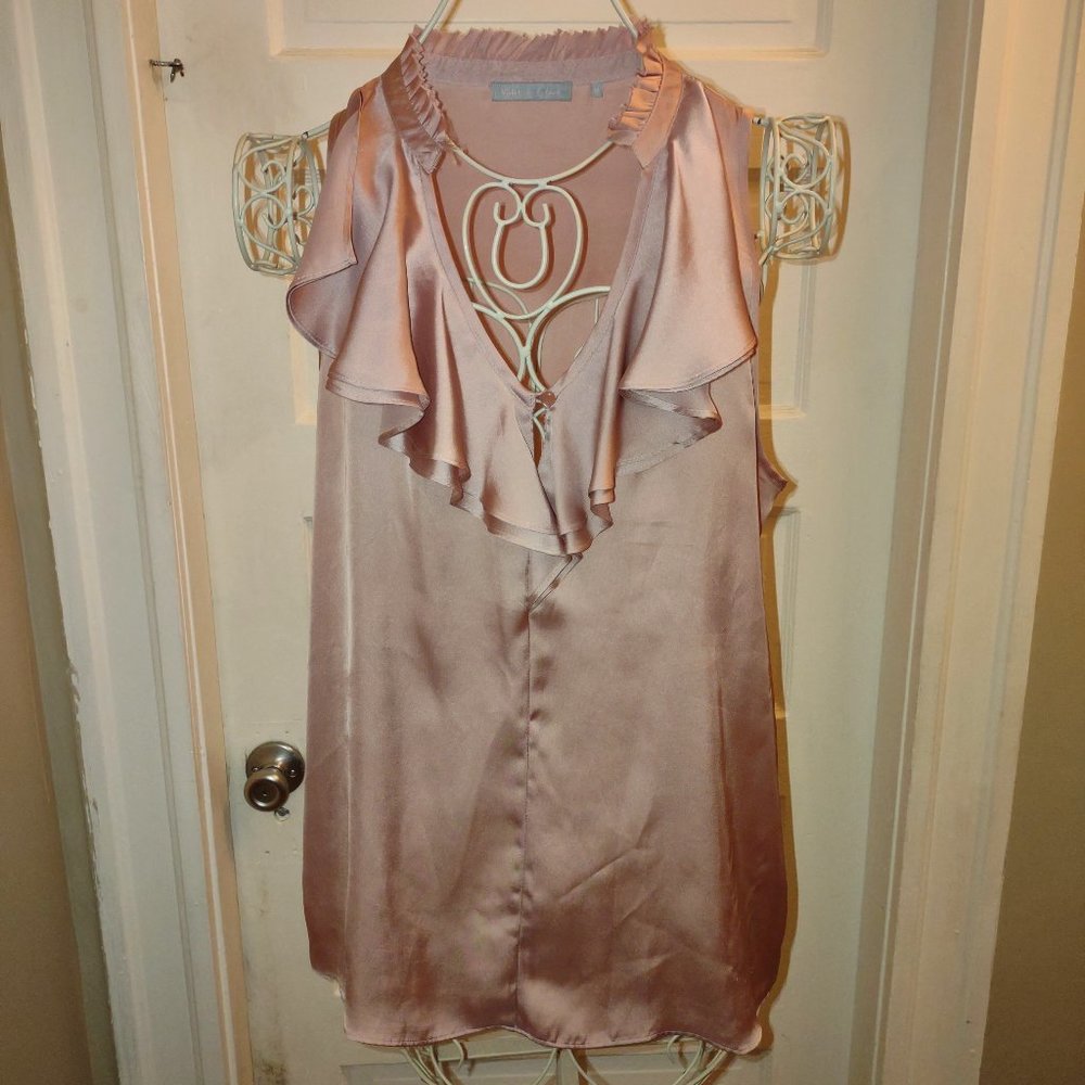 Violet & Claire Blush pink satin sleeveless Top